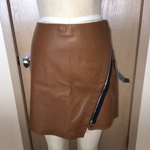 Zara Faux Leather Zip Skirt